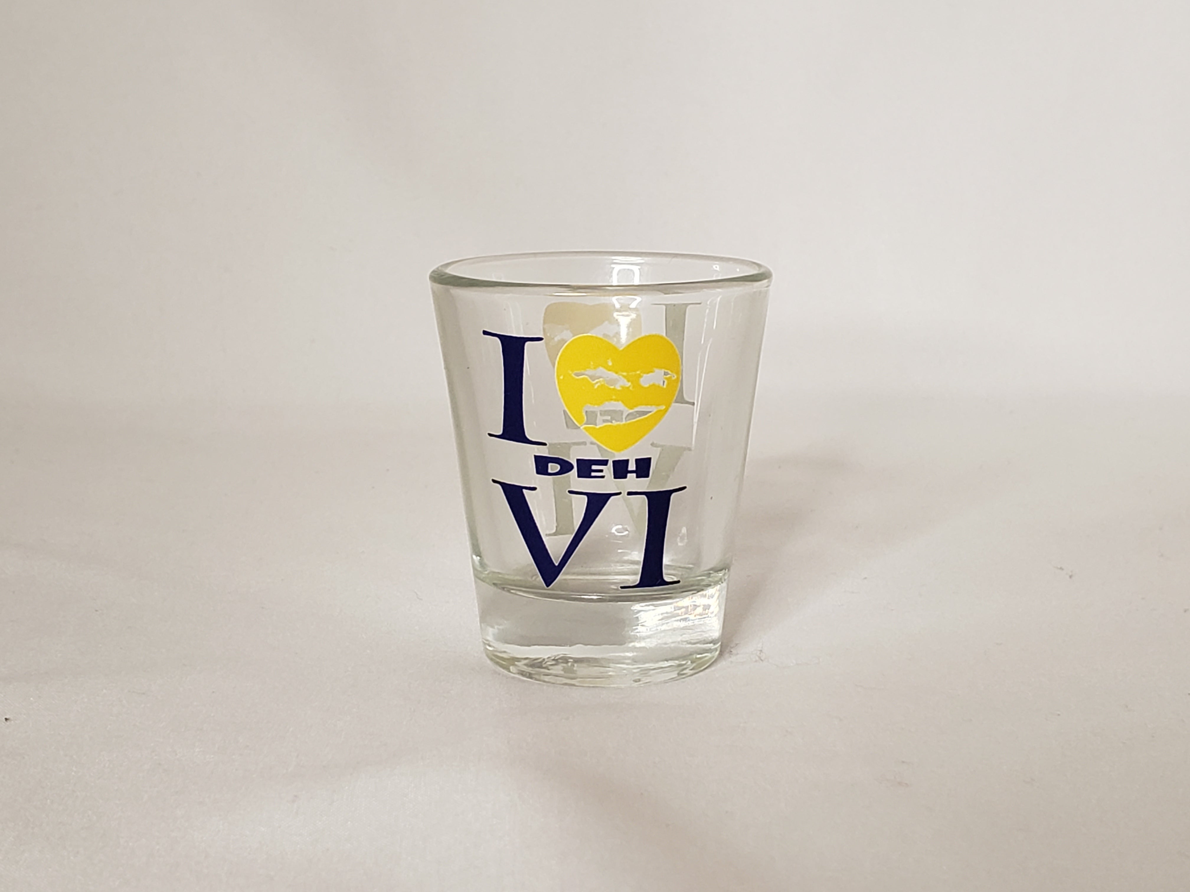 I 💛 DEH V.I. Shot Glass 1.75 oz