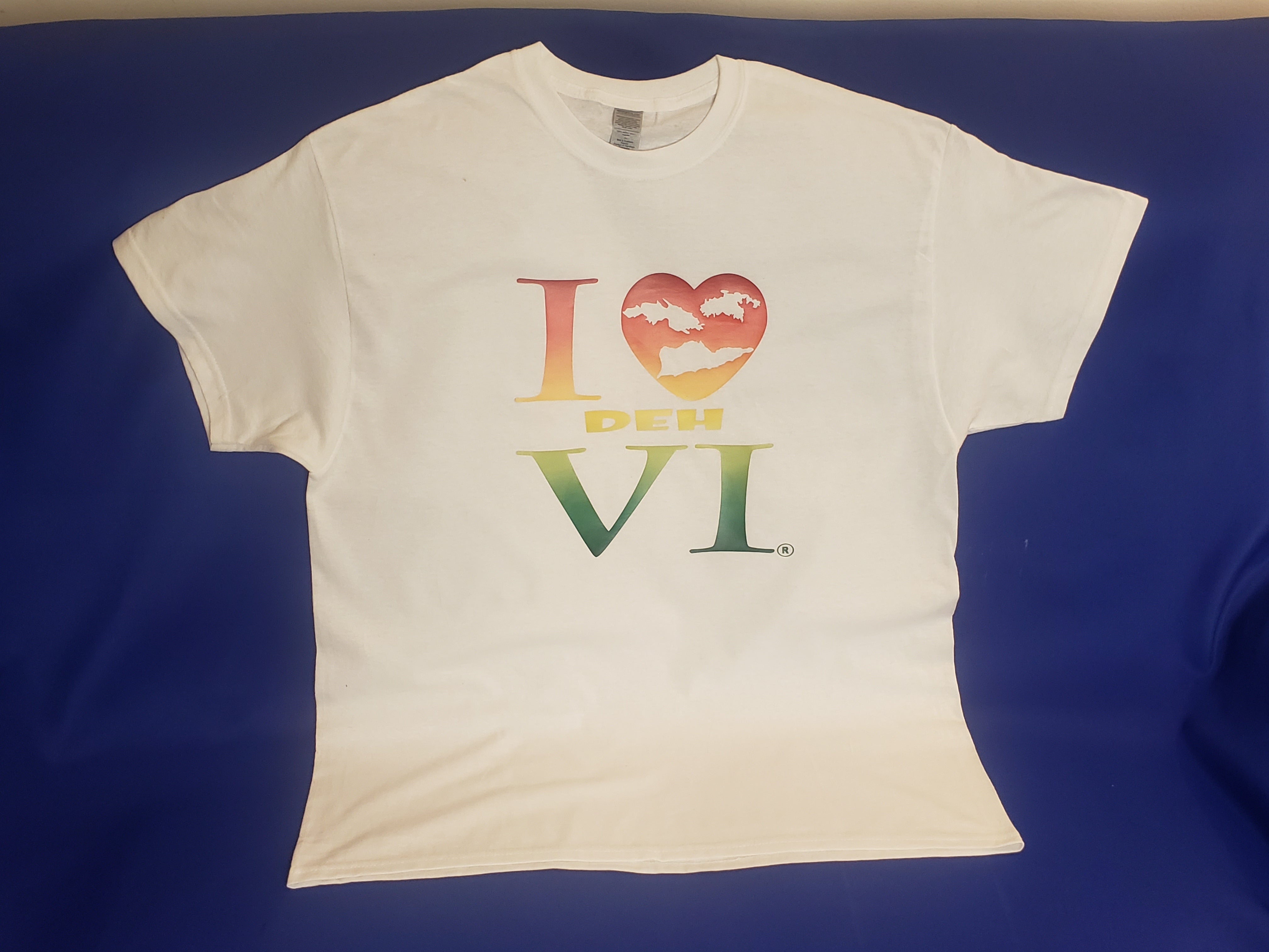 I π DEH V.I. WHITE T-SHIRTS