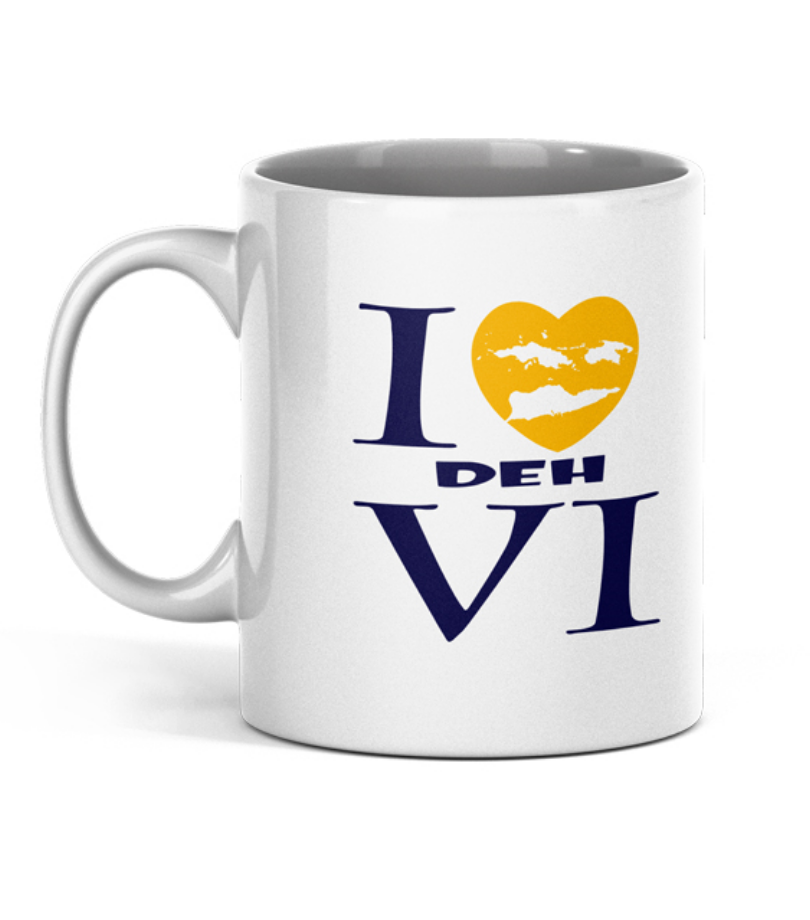 I 💛 DEH V.I. Ceramic Coffee Mug 11 oz
